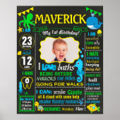 海の最初の誕生日の黒板の看板の下 ポスター (正面)