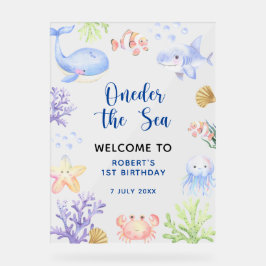 海の最初の誕生日パーティーへようこそ アクリルサイン
