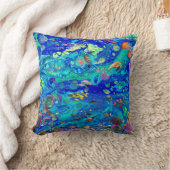 海の枕、ビーチの枕、珊瑚礁、イルカ、 クッション (ブランケット)