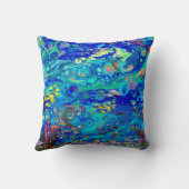 海の枕、ビーチの枕、珊瑚礁、イルカ、 クッション (裏面)