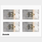 海の構造物 長方形シール (シート)