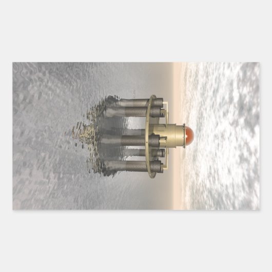 海の構造物 長方形シール (正面)