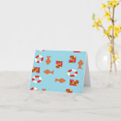 海の模様で カード (黄色い花)