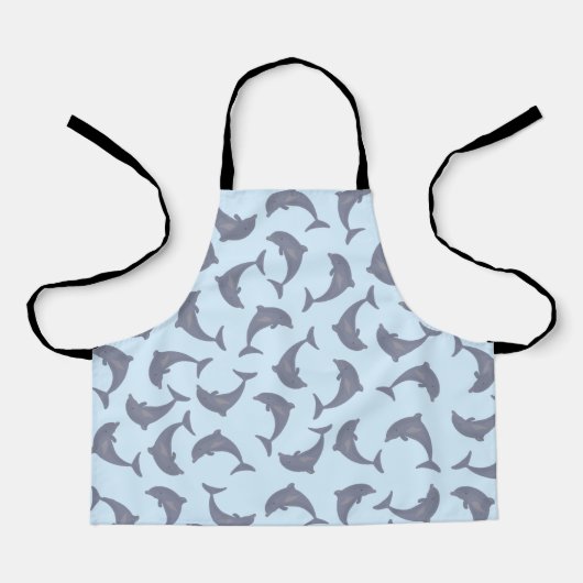 海の模様の芸術家またはキッチンのイルカ エプロン (正面)