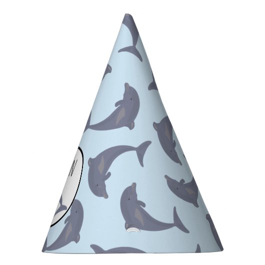 海の模様の誕生日パーティーのイルカ パーティーハット (右)