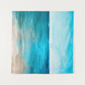 海の横長水彩美しい手描き絵 タペストリー (正面(横))