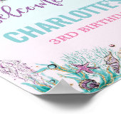 海の歓迎サインの下の人魚の誕生日パーティー ポスター (角)