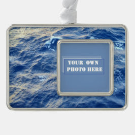 海の水のカスタム写真 シルバープレートフレームオーナメント