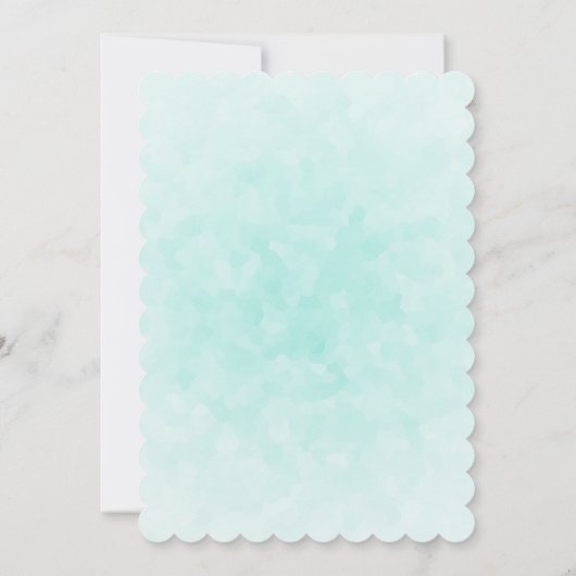 海の水の下にかわいい人魚のカラー誕生日 招待状 (裏面)