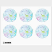 海の水の下にかわいい男の子シール ラウンドシール (シート)