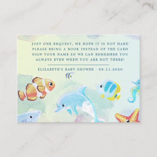 海の水の下にかわいい赤ちゃんシャワー エンクロージャーカード (正面)