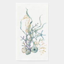 海の水の下のシーホースの色ナプキン