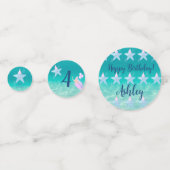 海の水の下の人魚の色の海子供のパーティー コンフェッティ (裏面)