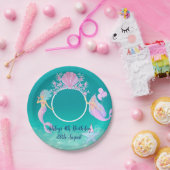 海の水の下の人魚の色の海子供のパーティー ペーパープレート (パーティー)