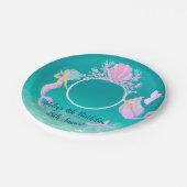 海の水の下の人魚の色の海子供のパーティー ペーパープレート (アングル)