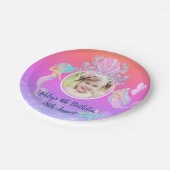 海の水の下の人魚の色の海子供のパーティー ペーパープレート (アングル)