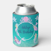 海の水の下の人魚の色の海子供のパーティー 缶クーラー (缶正面)