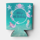 海の水の下の人魚の色の海子供のパーティー 缶クーラー (正面)