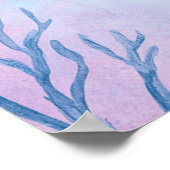 海の水の下の人魚の色誕生日歓迎 ポスター (角)