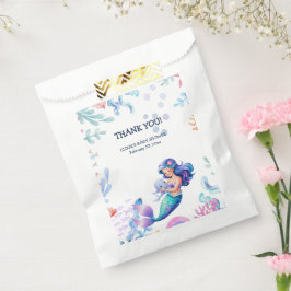 海の水の下の可愛い人魚のカラーベビーシャワー フェイバーバッグ