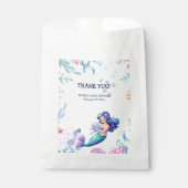海の水の下の可愛い人魚のカラーベビーシャワー フェイバーバッグ (正面)