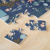 海の水の下の色の海動物の芸術 ジグソーパズル (側面)