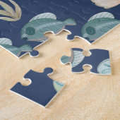 海の水の下の色の海動物の芸術 ジグソーパズル (側面)