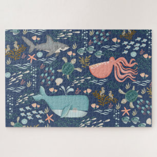 海の水の下の色の海動物の芸術 ジグソーパズル