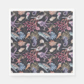 海の水の下の色の海洋動物海 スタンダードランチョンナプキン (正面)