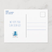 海の水の下の色タコ誕生日 航海の インビテーションポストカード (裏面)