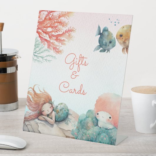 海の水の下の魔法の色のパーティー卓上 台座サイン (インサイチュ)