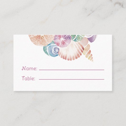 海の水の色お洒落のビーチ名の下 プレイスカード (正面)