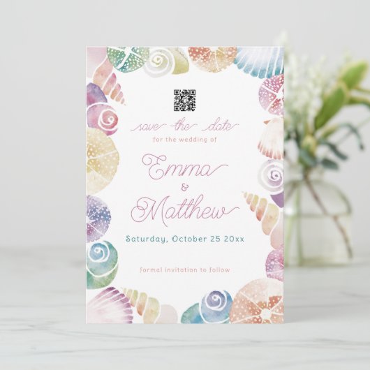 海の水の色お洒落の下の写真とQR セーブザデート (スタンド正面)