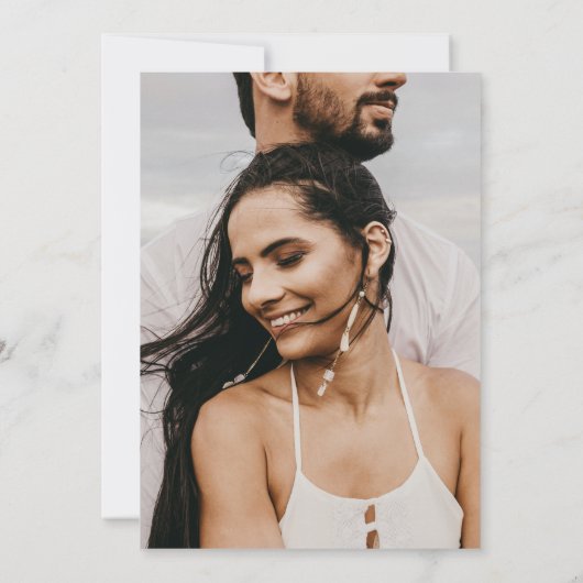 海の水の色お洒落の下の写真とQR セーブザデート (裏面)