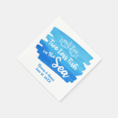 海の水の色のナプキン結婚の2匹の魚 スタンダードカクテルナプキン (角)