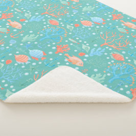 海の水の色のパターンの下 シェルパブランケット