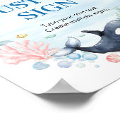 海の水の色のパーティー表カスタムの下の標識 ポスター (角)