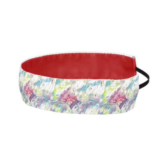 海の水の色のピンクの絵を描貝殻 アスレチックヘッドバンド (右)