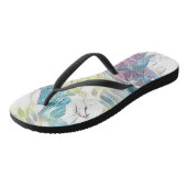 海の水の色のピンクの絵を描貝殻 ビーチサンダル (アングル)