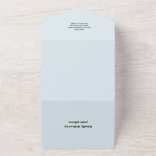 海の水の色のベビーシャワーの下 オールインワン招待状 (外側)