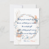 海の水の色のベビーシャワーの下 サンキューカード (正面)