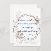 海の水の色のベビーシャワーの下 サンキューカード (正面/裏面)