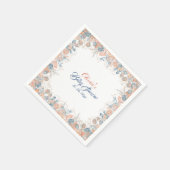 海の水の色のベビーシャワーの下 スタンダードカクテルナプキン (角)