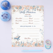 海の水の色のベビーシャワーの下 チラシ (シングル)