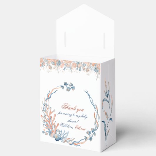 海の水の色のベビーシャワーの下 フェイバーボックス (オープン)