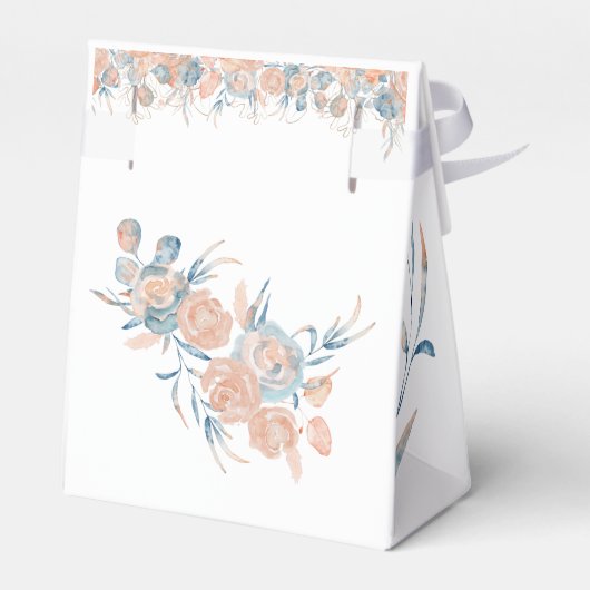 海の水の色のベビーシャワーの下 フェイバーボックス (裏面サイド)