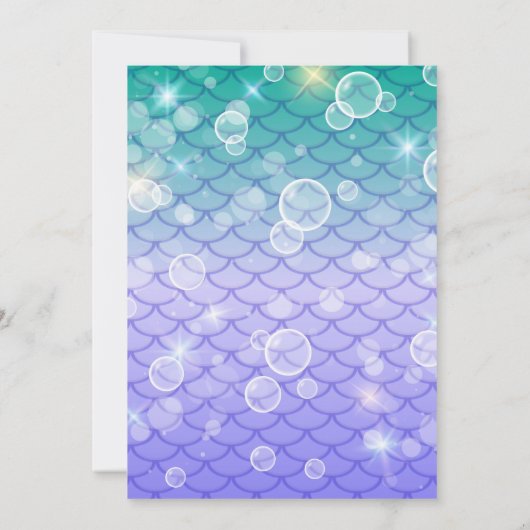 海の水の色のベビーシャワーの下 招待状 (裏面)