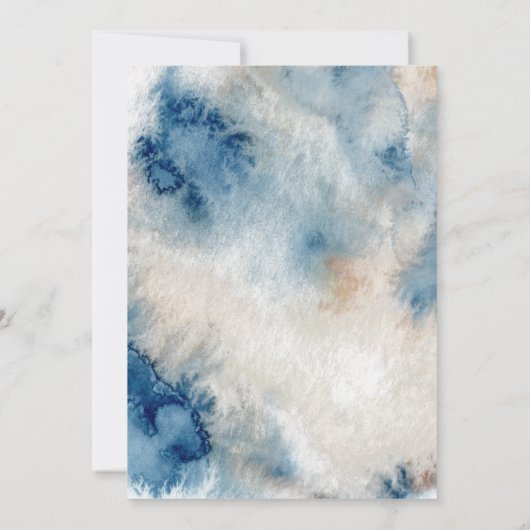 海の水の色のベビーシャワーの下 招待状 (裏面)