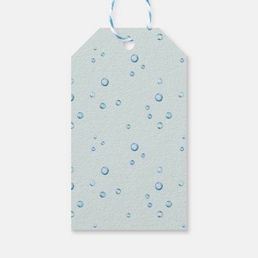 海の水の色のマーメイド誕生日パーティーの下 ギフトタグ (裏面)