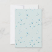 海の水の色のマーメイド誕生日パーティーの下 サンキューカード (裏面)